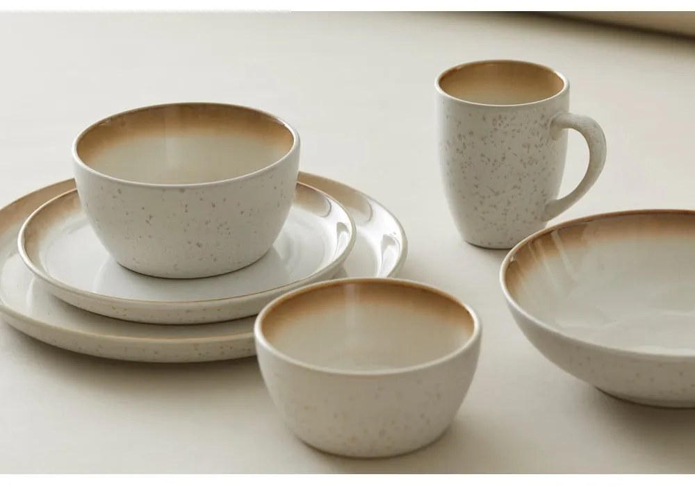 Basic Cream krémszínű agyagkerámia lapostányér, ⌀ 27 cm - Bitz