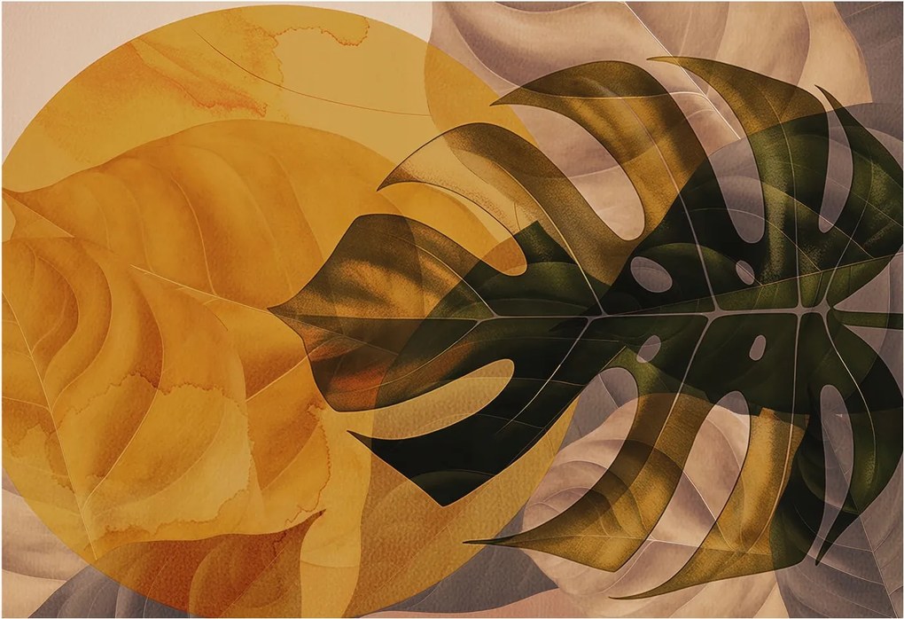 Fotótapéta Fali tapéta Hálószoba Nappali szoba Absztrakt levelek 152x104