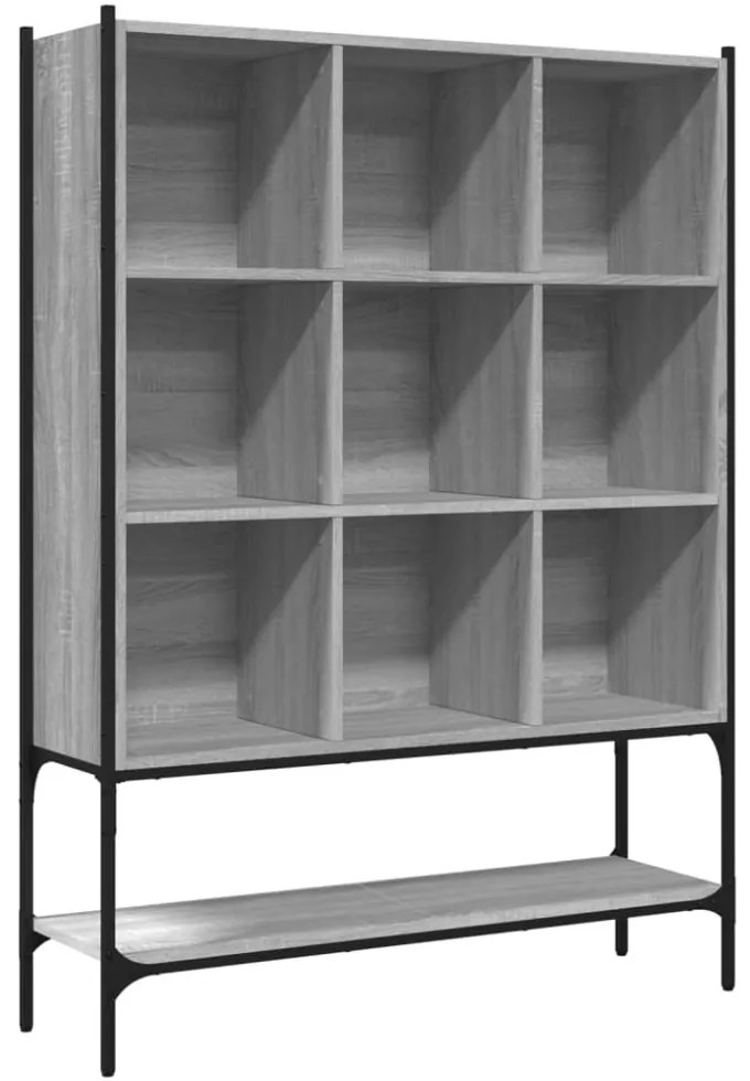 szürke sonoma színű szerelt fa könyvespolc 102x30x141,5 cm