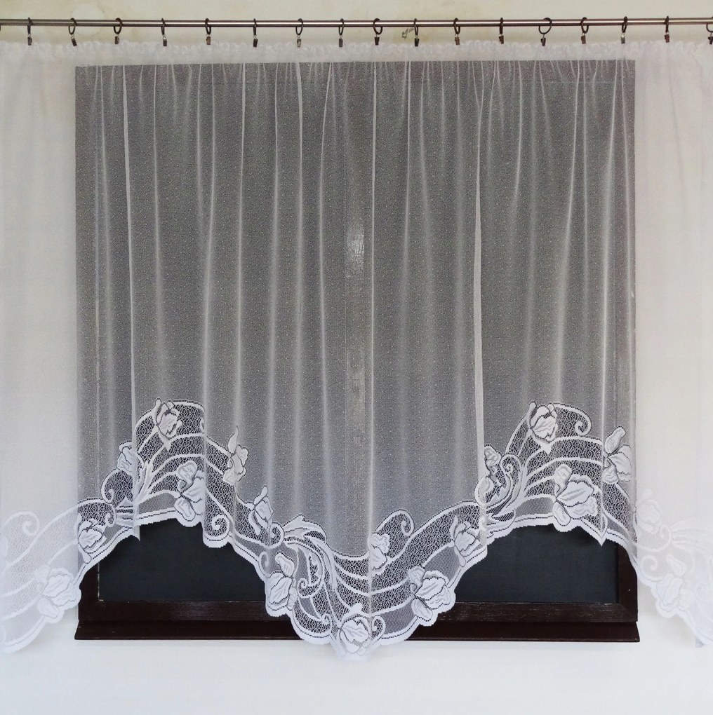 Mg Függöny Lena 663/50 Fehér Hullám 280X150 szalaggal