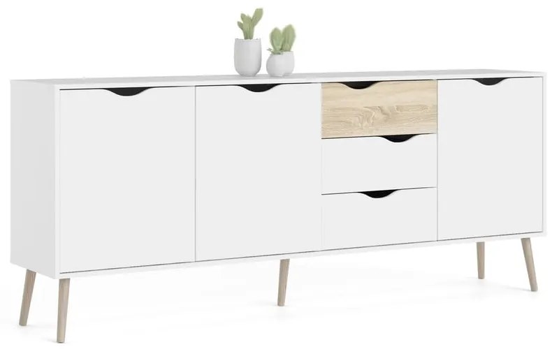 Fehér komód 196x82x39 cm Oslo – Tvilum