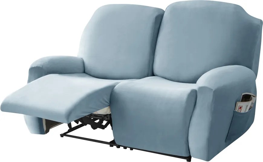 Relax Fotel Huzat (bársonyos, 2 üléses, égszínkék)