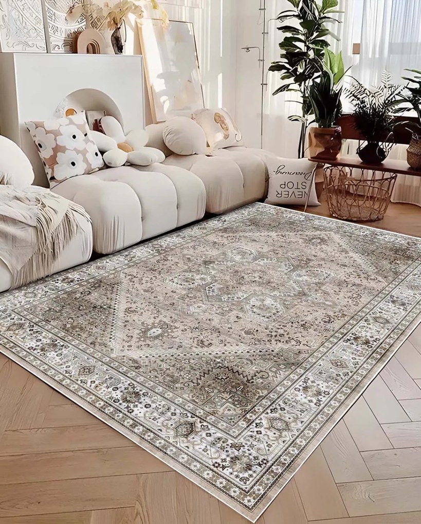 Carpetum bézs színű, barna mintás szőnyeg 120x180