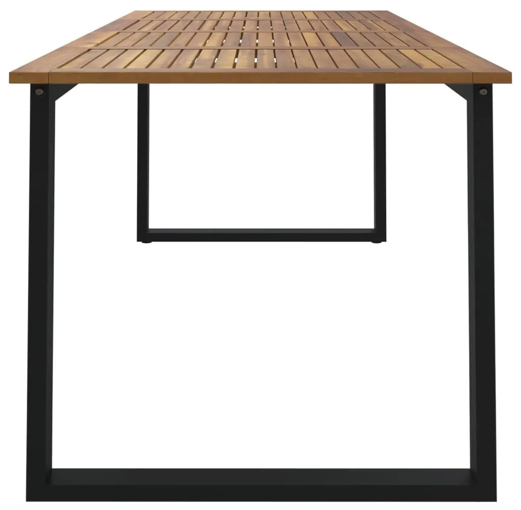 tömör akácfa kerti asztal U-alakú lábakkal 200 x 90 x 75 cm