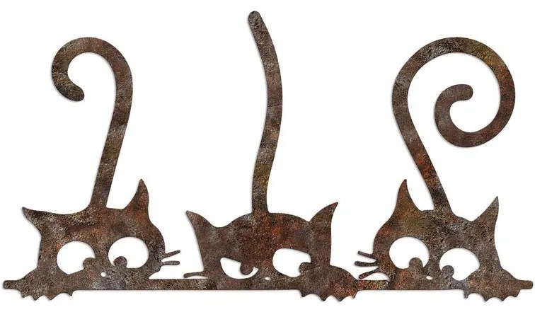 Fém fali dekoráció, Rusty Cats 1