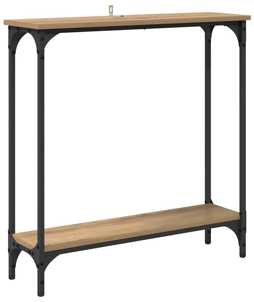 vidaXL Konzolasztal polcokkal Artisan tölgy 75 x 22,5 x 75 cm Faanyag