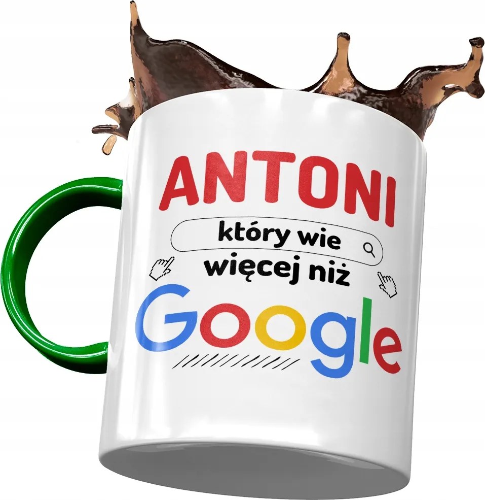 Zöld bögre Antal Kollégának Ajándék Nyomtatott Fotóval