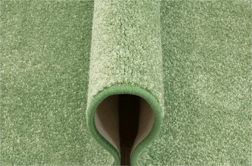 Hálószoba Nappali Szőnyeg Gumírozott Zöld Puha Carousel 200x200 cm