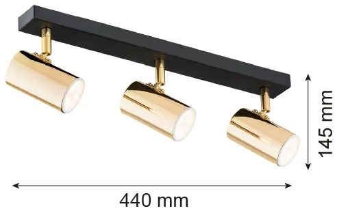 Argon 1474 - Spotlámpa LAGOS 3xGU10/5W/230V sárgaréz/fekete