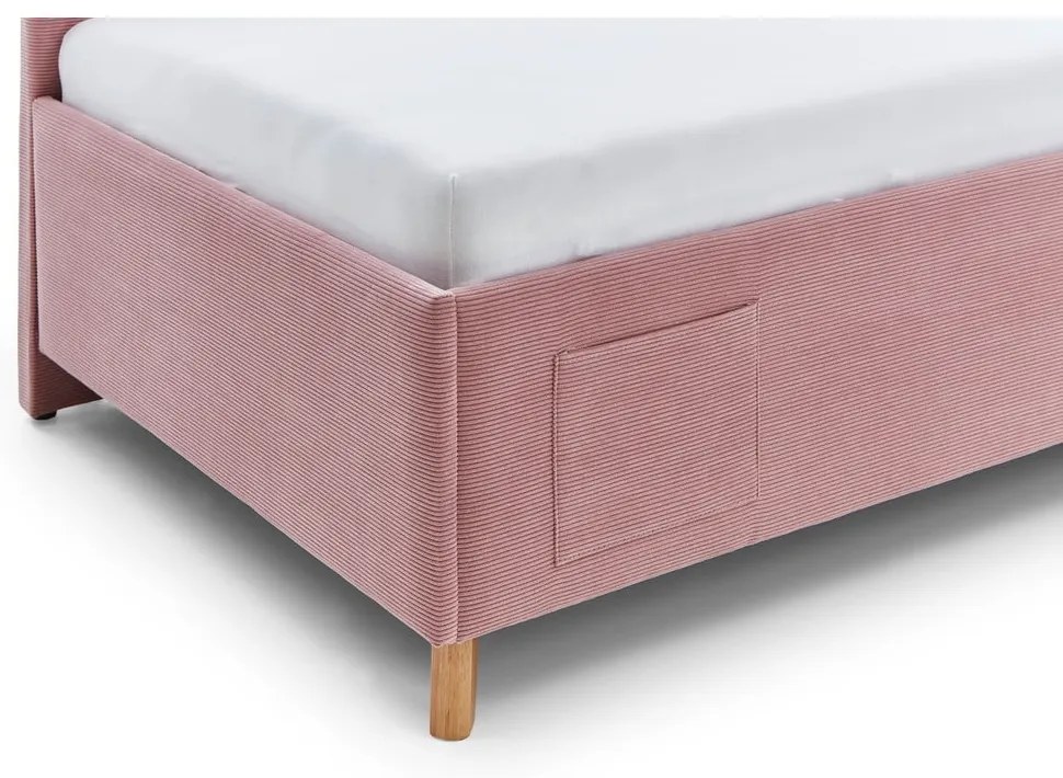 Rózsaszín ágyneműtartós sarok gyerekágy 90x200 cm Cool – Meise Möbel