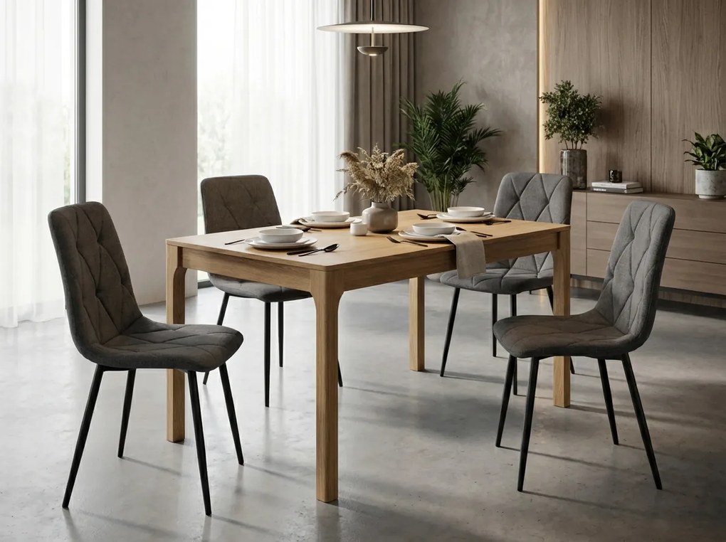 Sötétszürke LIBRA STONE GREY szék fekete lábakkal