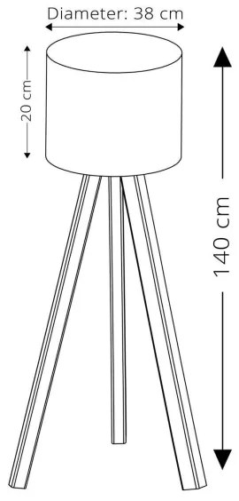Állólámpa AYD 1xE27/40W/230V piros/barna