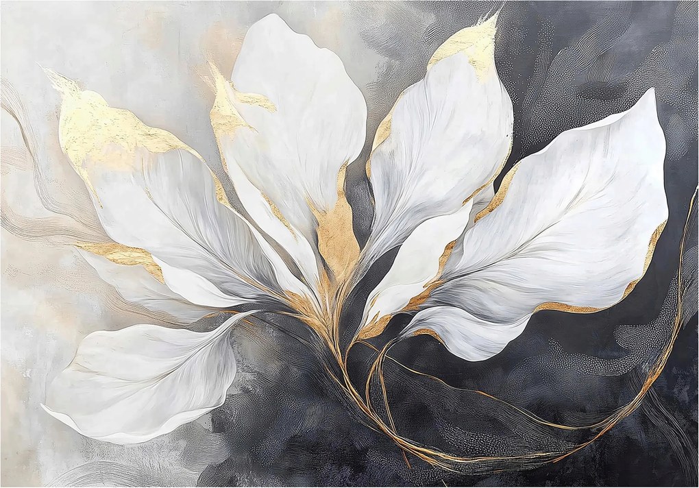 Fotótapéta levelek 3D Hatás Modern elegáns nappali hálószoba Szuper Hatás