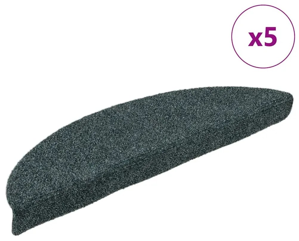 5 db zöld tűlyukasztott öntapadó lépcsőszőnyeg 56 x 17 x 3 cm