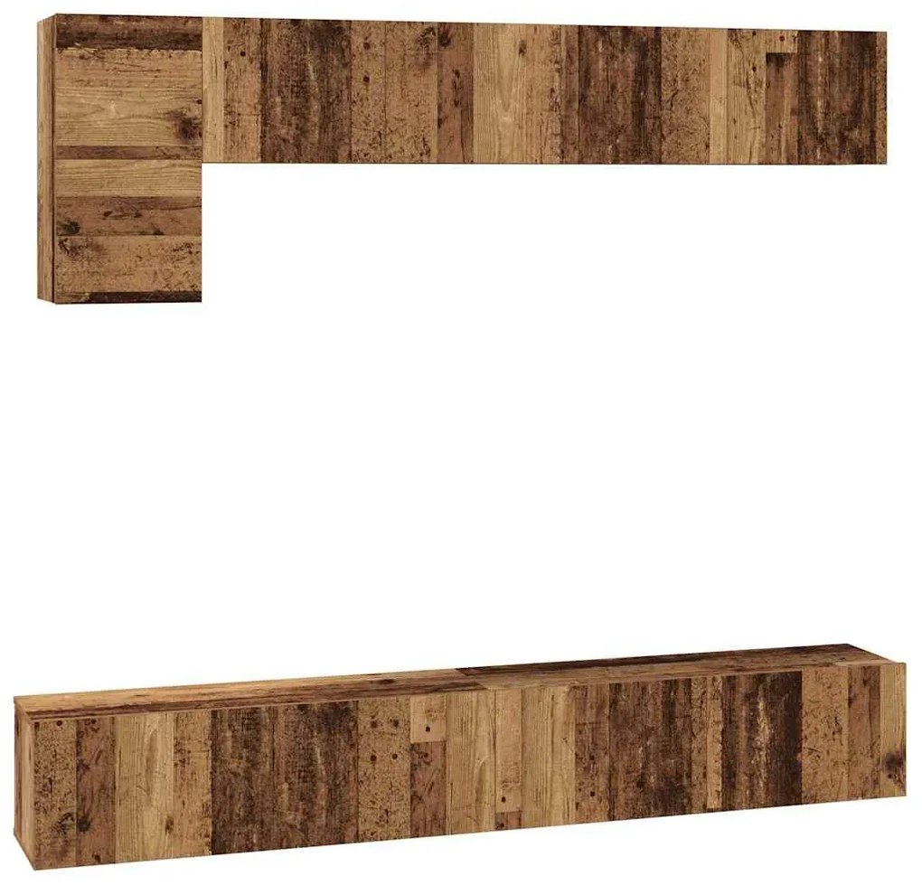 TV szekrény garnitúra 5 pcs Régi fa 100 x 30 x 30 cm Faanyag