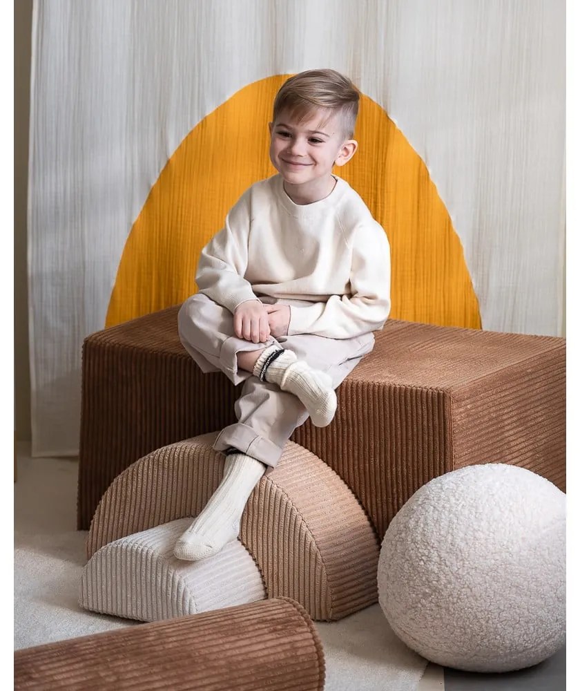 Barna kordbársony habszivacs játszótér 3 db-os magasság 37 cm 75x49 cm Rainbow Montessori – Wigiwama