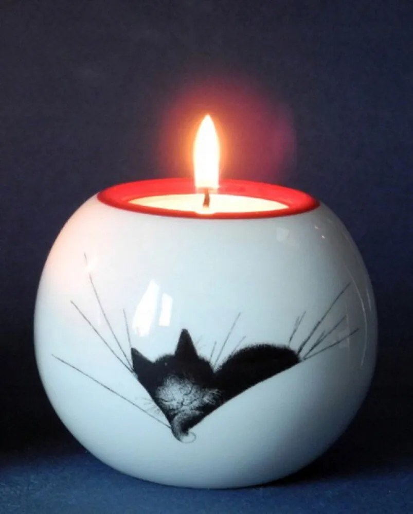Kerámia Gyertyatartó Tealight Parastone Alvó Macska Macskák Dubouta