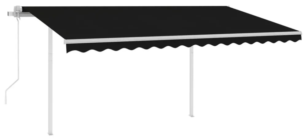 antracitszürke automata napellenző póznákkal 4 x 3,5 m