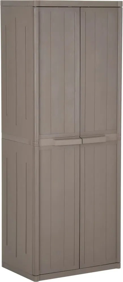 vidaXL barna PP fahatású kerti tárolószekrény 65 x 45 x 172 cm