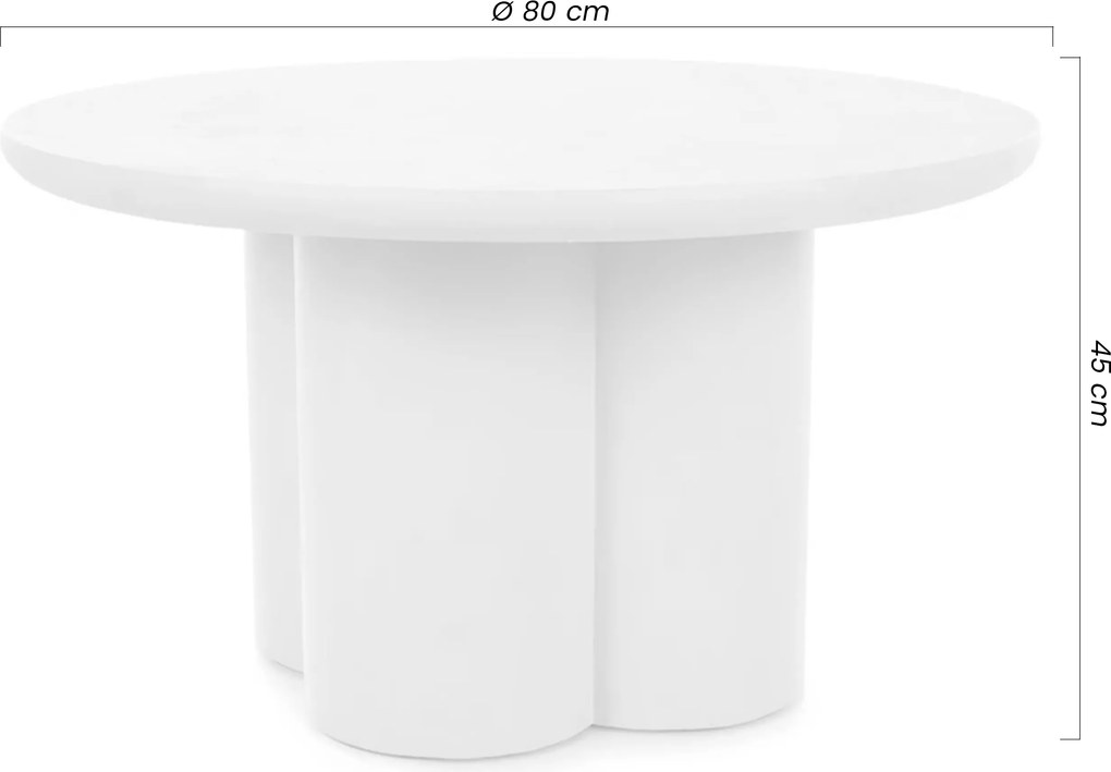 Cylindus kerek dohányzóasztal 80 cm - világosszürke