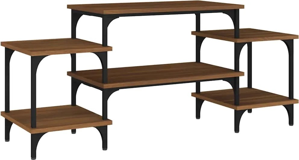 vidaXL barna tölgyszínű szerelt fa TV-szekrény 117 x 35 x 52 cm