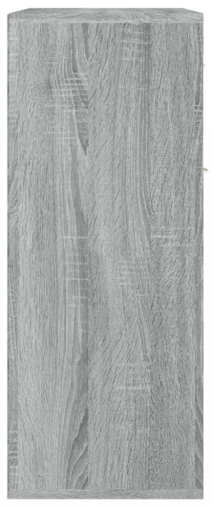 szürke sonoma színű szerelt fa tálalószekrény 60 x 30 x 75 cm
