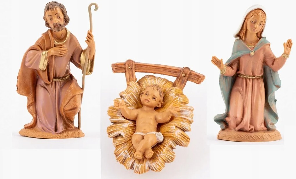 Szent Család karácsonyi betlehemhez, 4 részes, 10cm magas figurákhoz