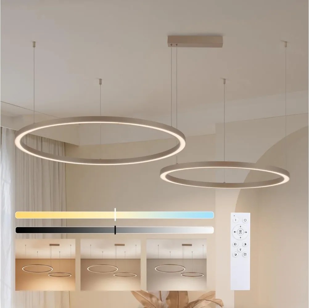 Brilagi - LED dimmelhető kábeles csillár PORTOFINO LED/98W/230V bézs + távirányító