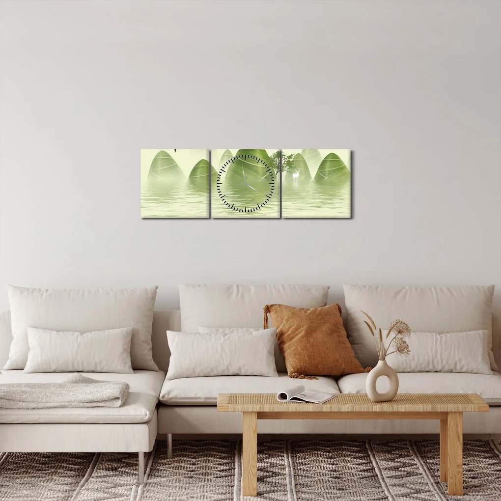 Kép - Zöld-hegyi völgy (órával) (90x30 cm)