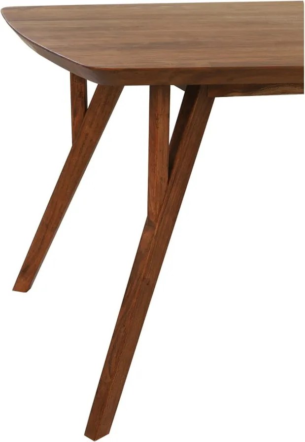 Barna étkezőasztal akácfa asztallappal 100x200 cm Quenza – Light &amp; Living