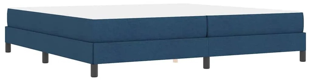 Boxrugós ágy matracmal Kék 200 x 200 cm szövet