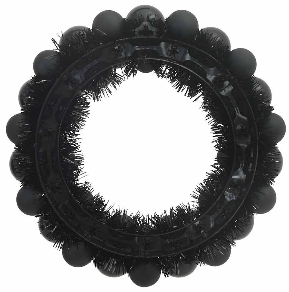 Karácsonyi labda koszorúk 2 pcs Fekete 33 x 33 x 7 cm