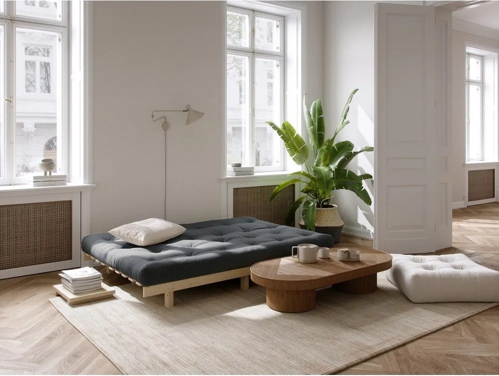 Mustársárgás világosbarna kordbársony kanapé 200 cm Lean – Karup Design