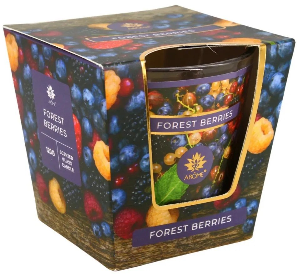 Arome Forest Berries Illatgyertya üvegben, 120 g