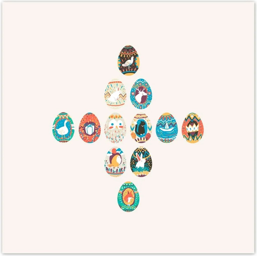 Poszterek 100x100 Húsvéti húsvéti tojások