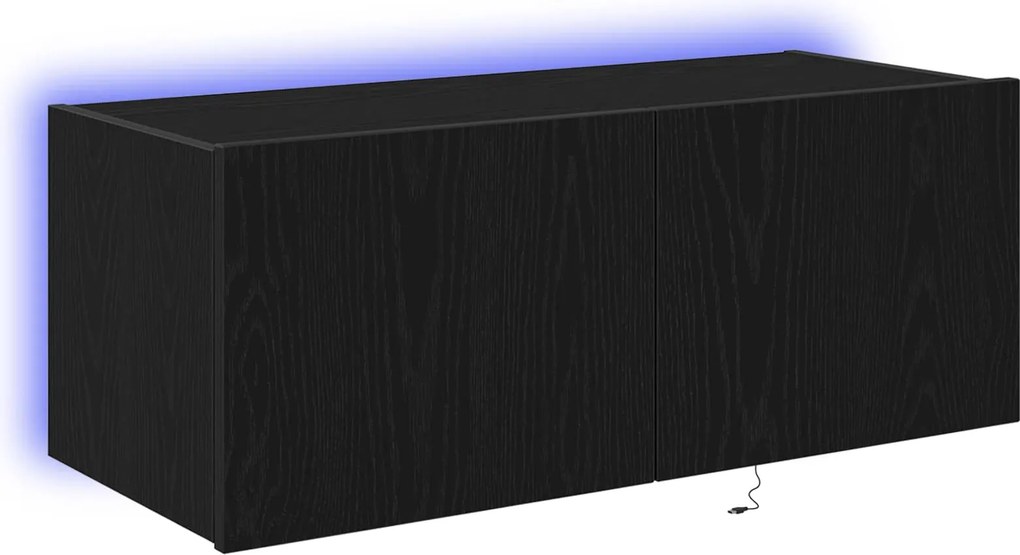 vidaXL TV Fali Szekrény Fekete tölgy 80 x 35 x 31 cm Faanyag