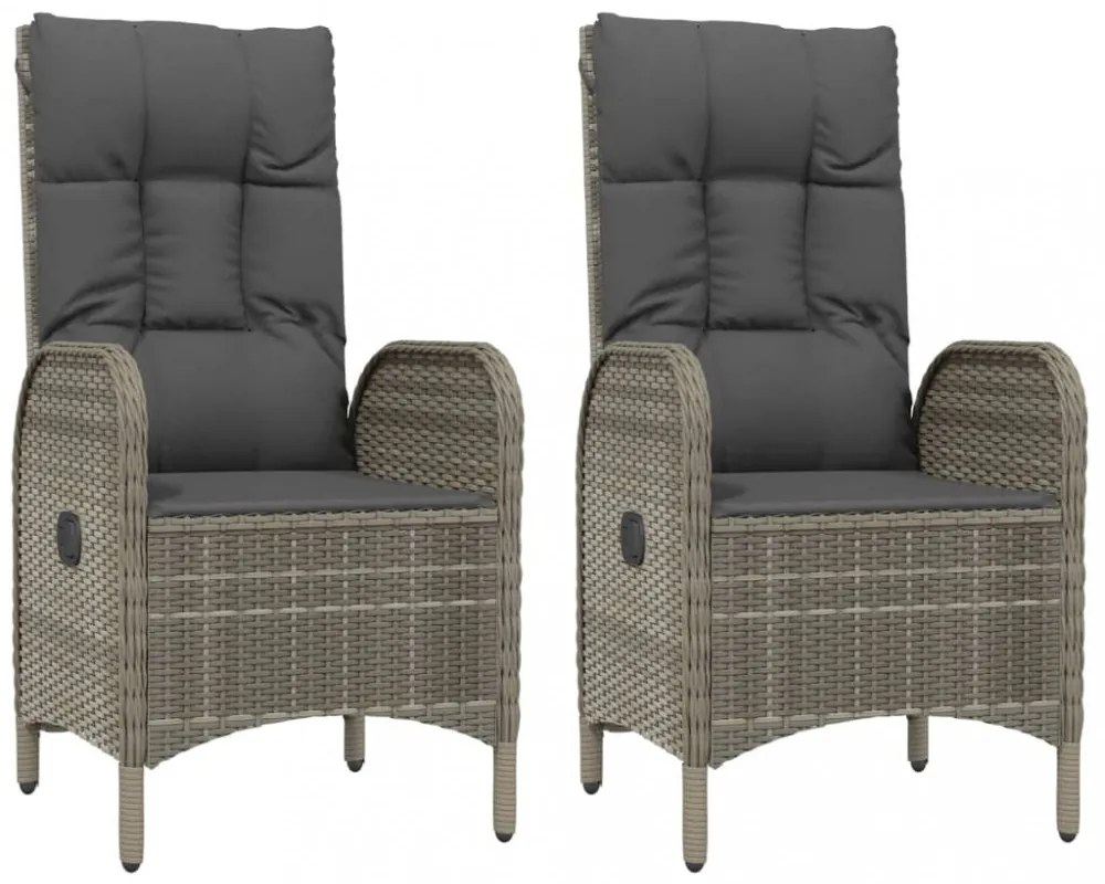 2 db szürke polyrattan kültéri szék