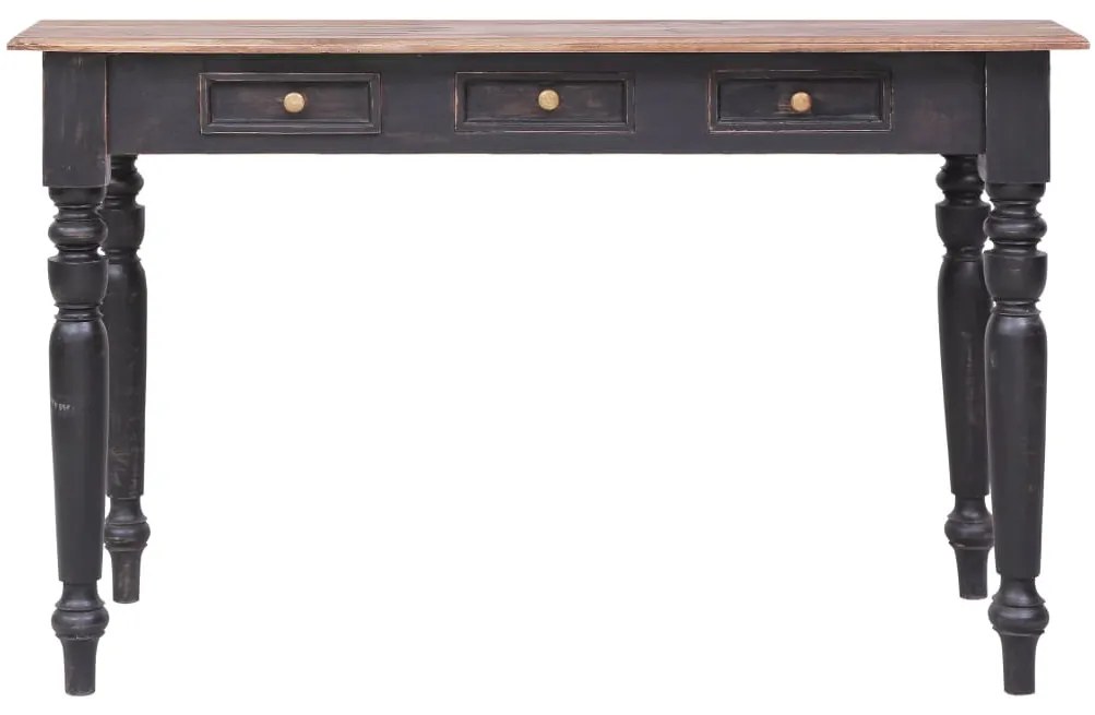 vidaXL tömör mahagóni fa íróasztal 3 fiókkal 117 x 57 x 75 cm