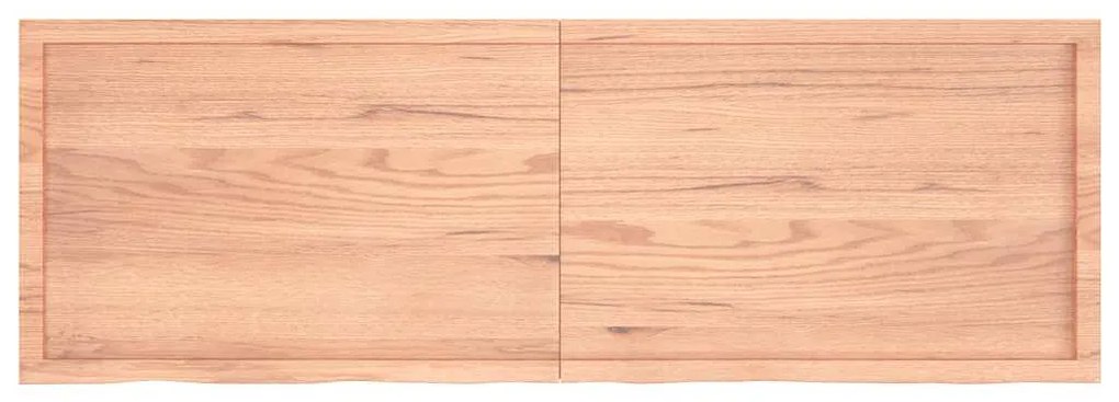 világosbarna kezelt tömör fa fürdőszobai pult 180x60x(2-4) cm