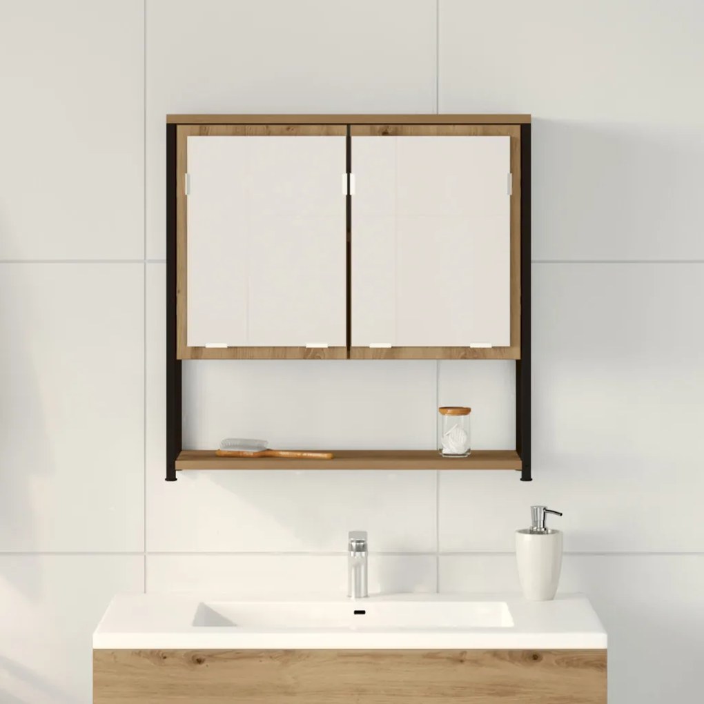 Fürdőszoba Tükörszekrény Művészi tölgy 60x16x60 cm Szerelt Fa