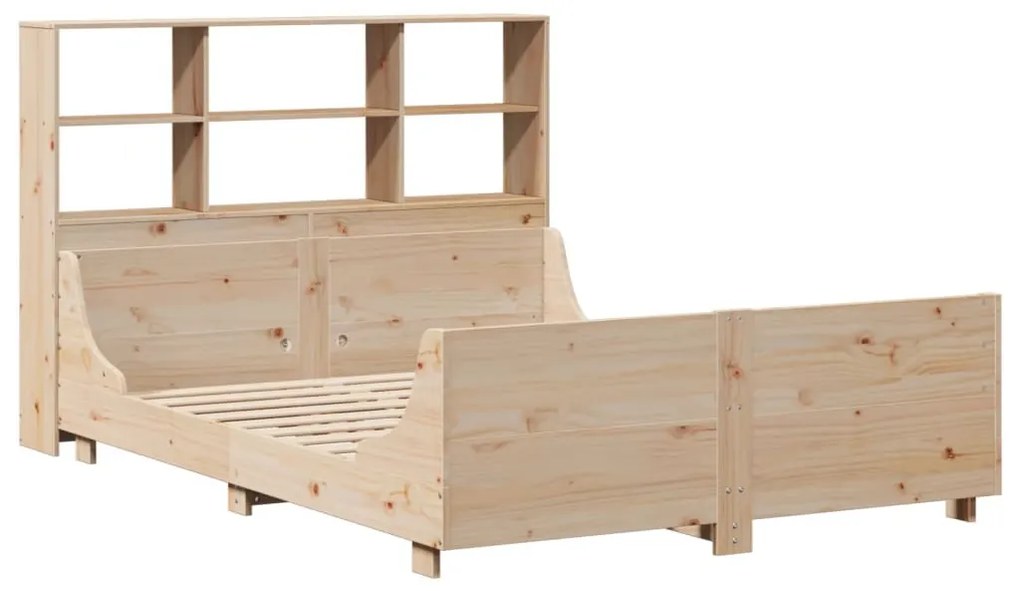 tömör fa könyvespolcos ágy matrac nélkül 120 x 200 cm