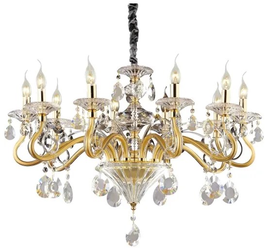 Ideal Lux - Csillár láncon NEGRESCO 10xE14/28W/230V átm. 85 cm arany