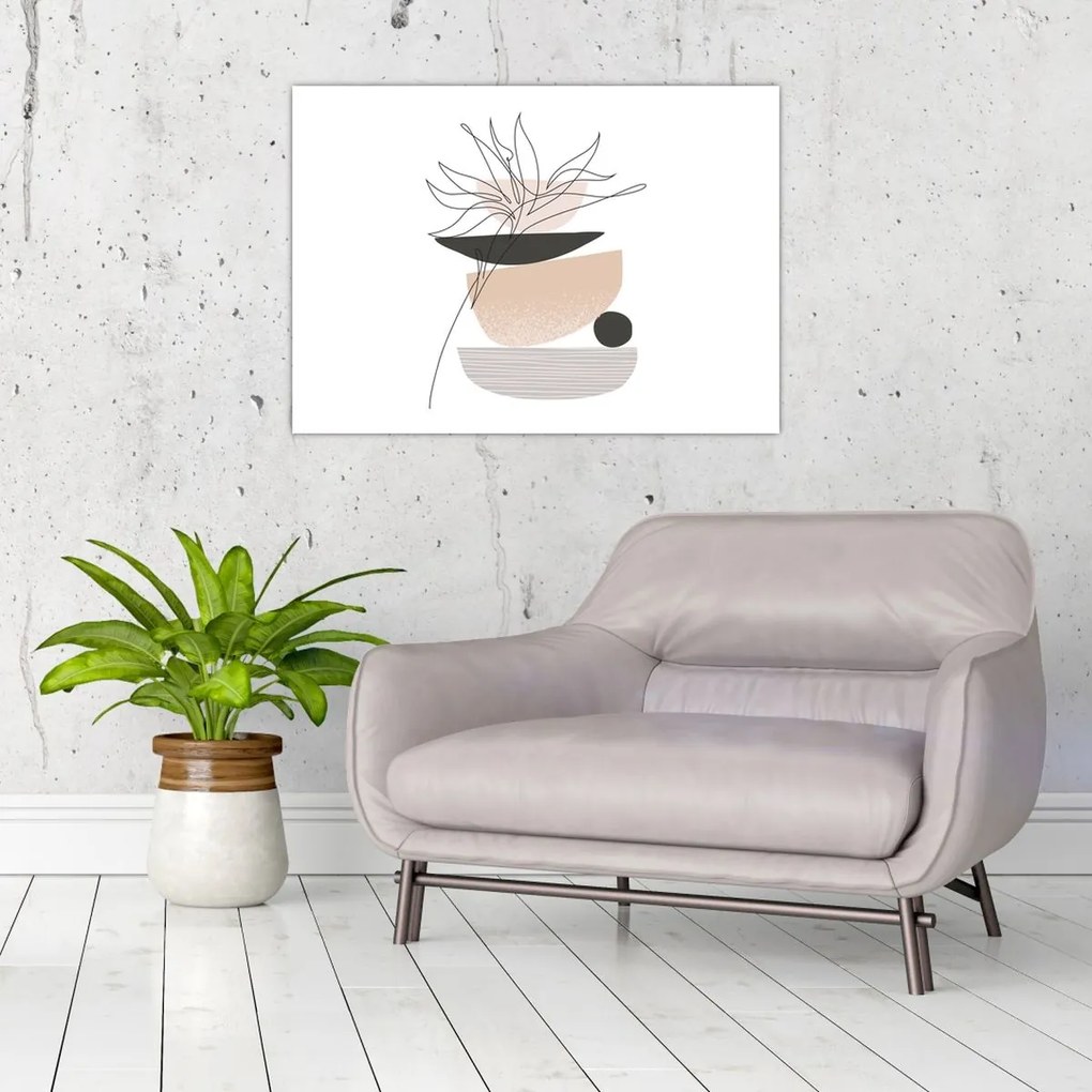 Kép - Vonal művészeti virágok N⁰1 (70x50 cm)