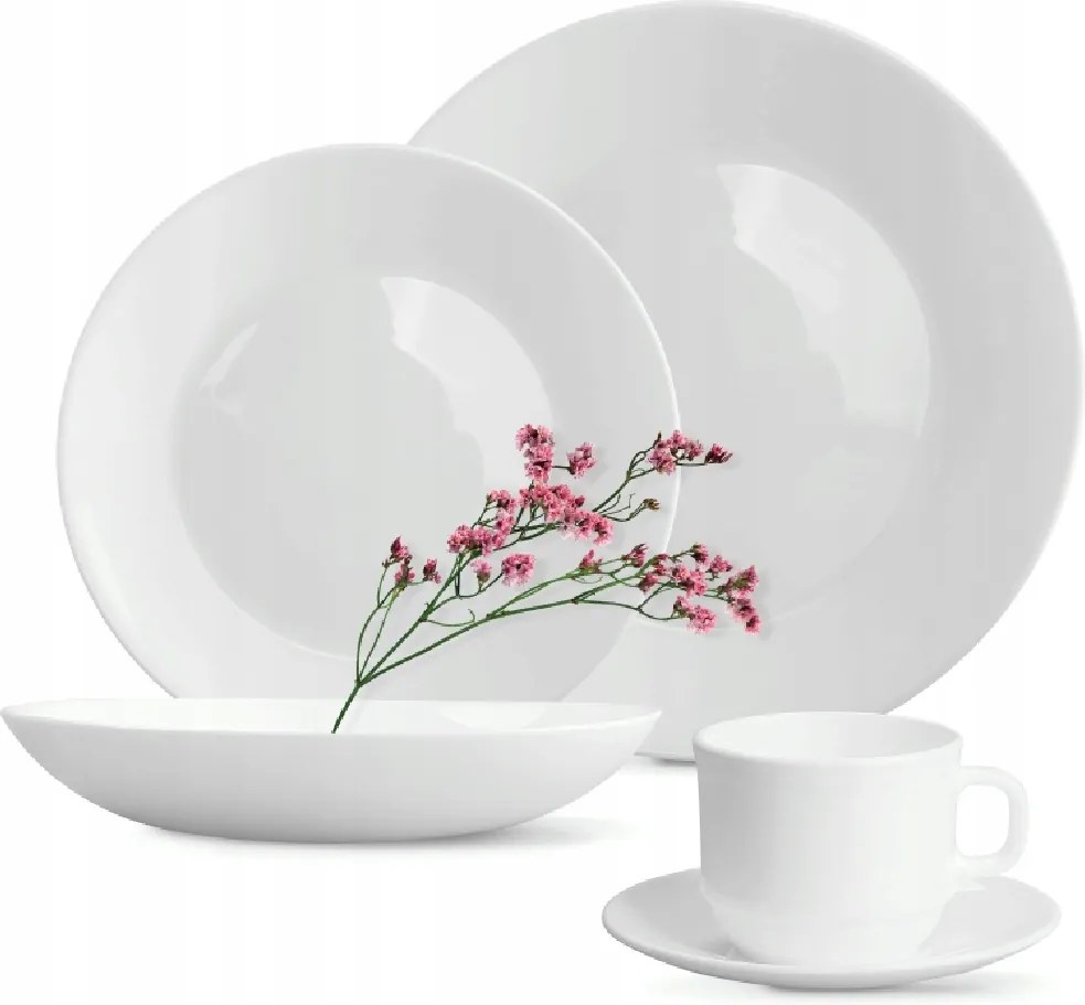 Tányér Szett Étkezési Szerviz 30db-os 6 Személyes Fehér Tányér Abria