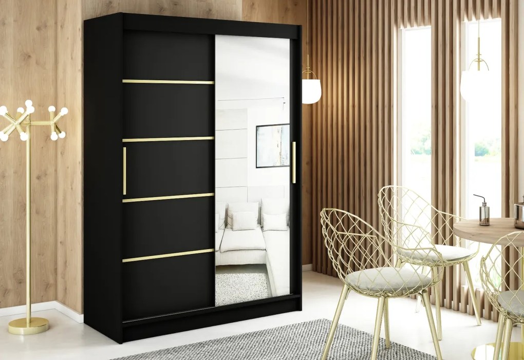 SALI 4 ruhásszekrény ,150x200x62,fekete