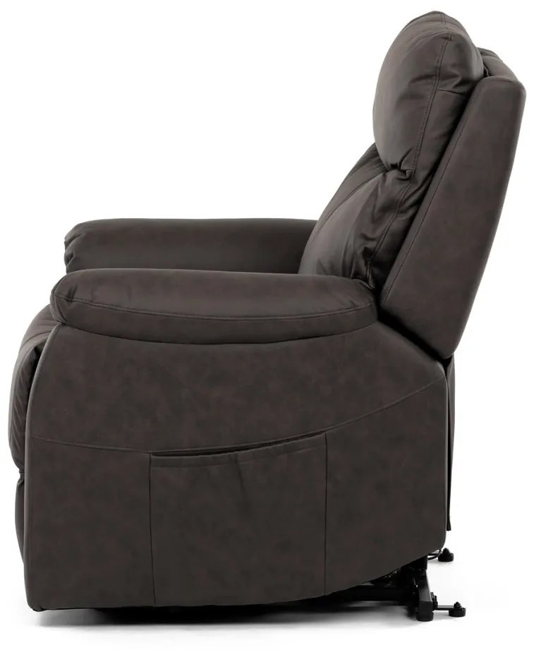 Fotoliu TV si Relax, electric, 3 motoare, stofă maro cu decor piele periată TV-5874