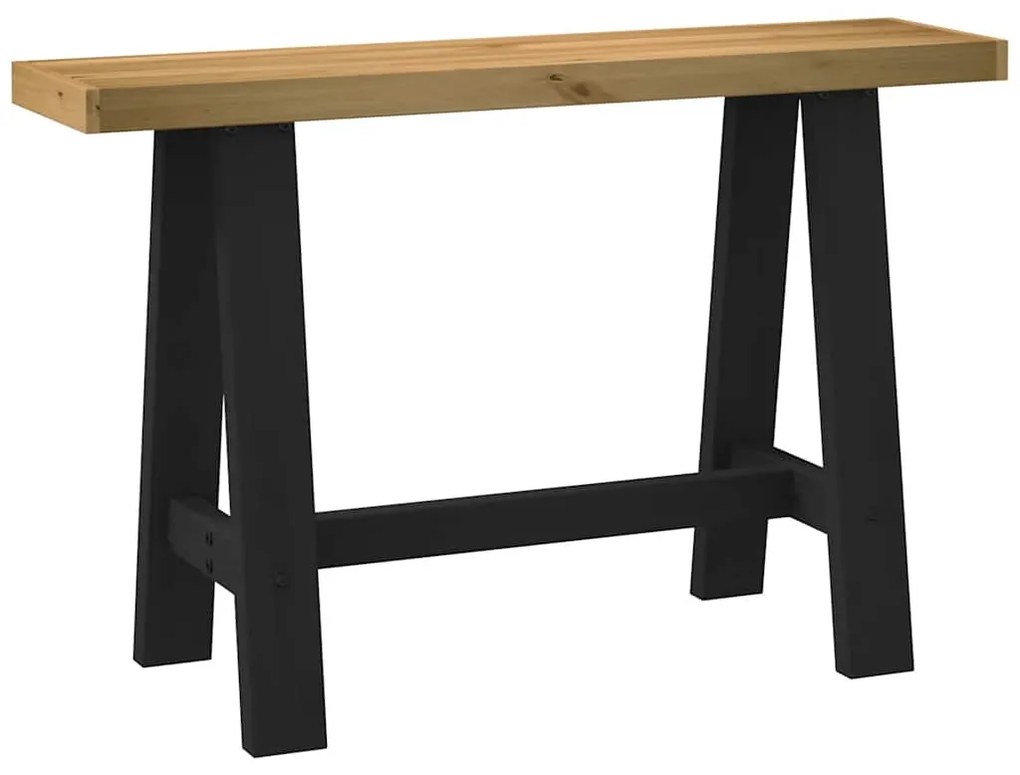 konzolasztal NOAIN A alakú lábak 120x30x75 cm tömör fa fenyőfa