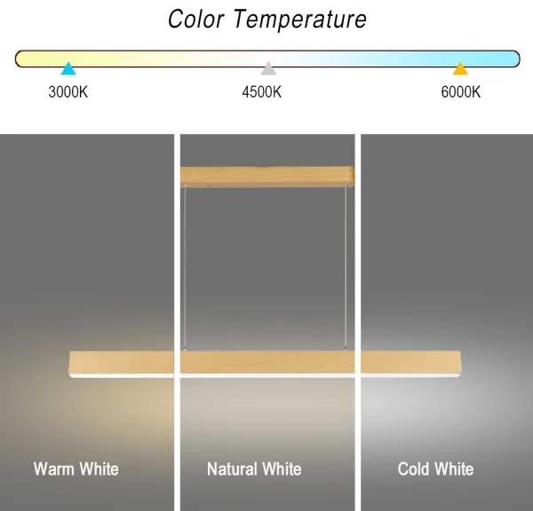 Brilagi - SLEEKLINE kábeles LED függőlámpa LED/40W/230V 3000/4500/6000K tölgy dekor