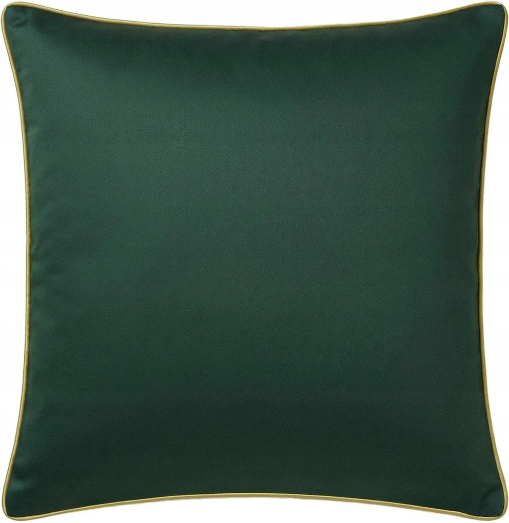 Szatén párnahuzat 40x40 Queen üvegzöld, arany bizsu