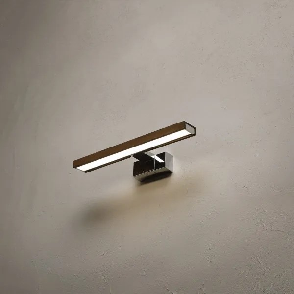 BRILAGI-LED Fürdőszobai tükörvilágítás 3 az 1-ben WOODY MIRROR LED/8W/230V IP44 króm/tölgy-dió